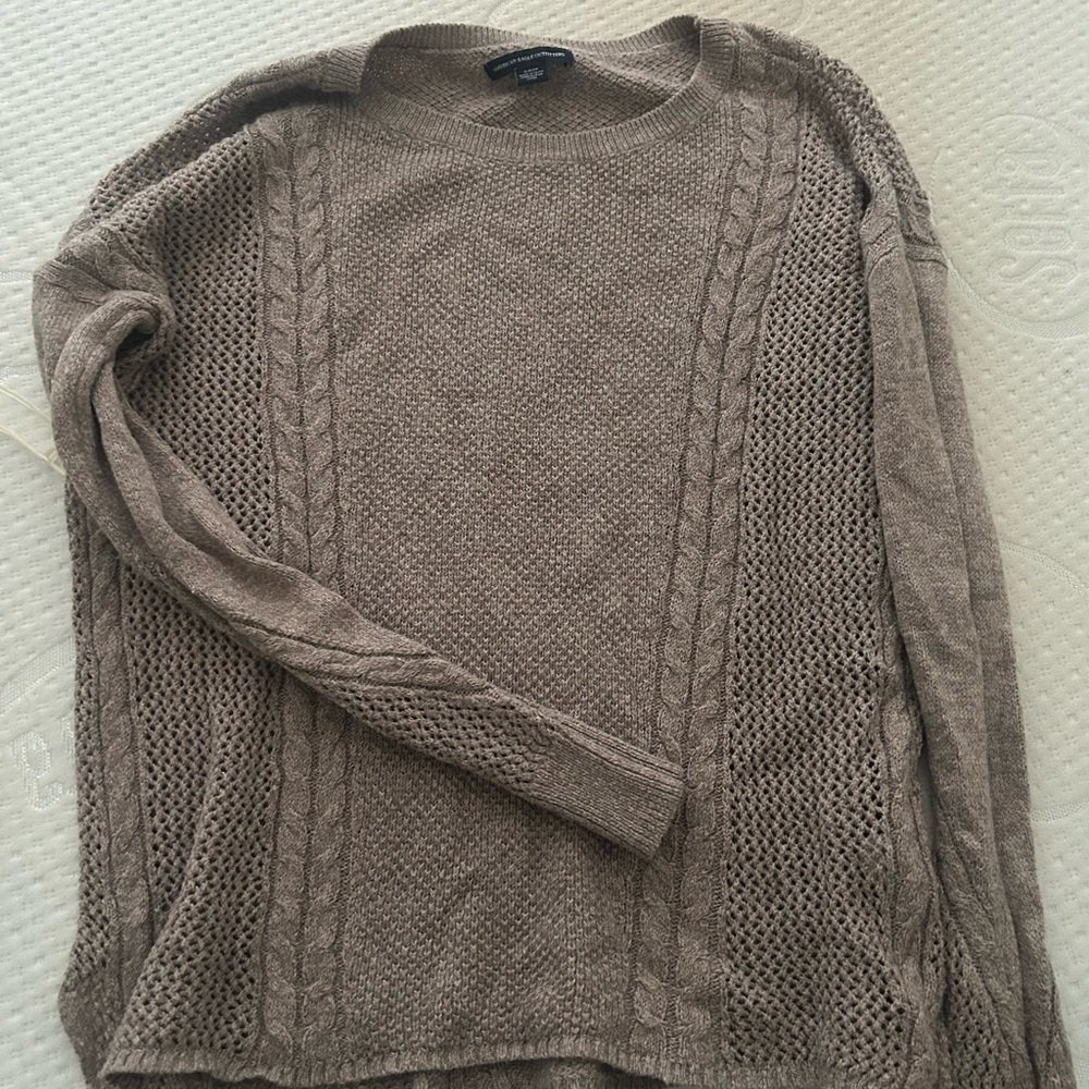 American eagle Brown Cable Knit Sweater